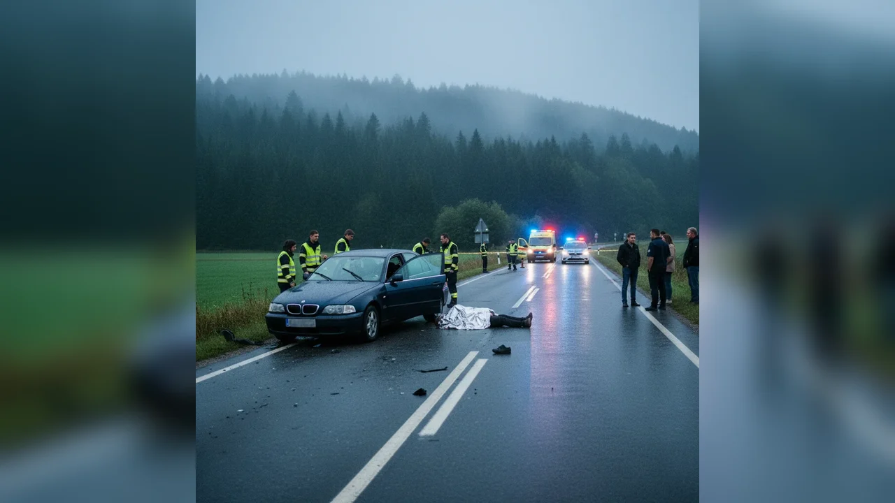 Accident grav la Voineasa: pieton lovit de mașină pe drum