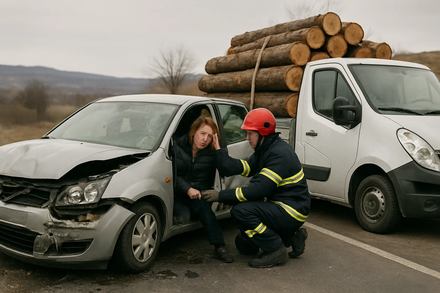Accident în Drăgășani: Șoferiță rănită pe DN 64