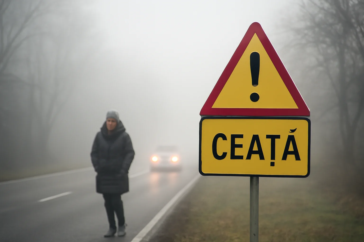 Cod galben de ceață în Râmnicu Vâlcea și județul Vâlcea în dimineața de 26 ianuarie