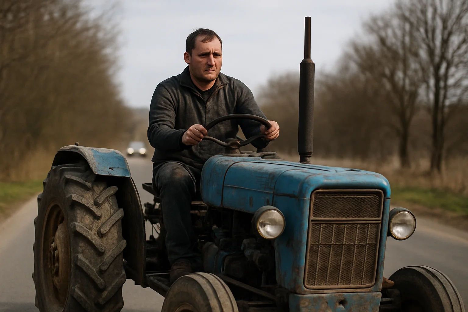 Dosar penal pentru un vâlcean cu tractor neînmatriculat