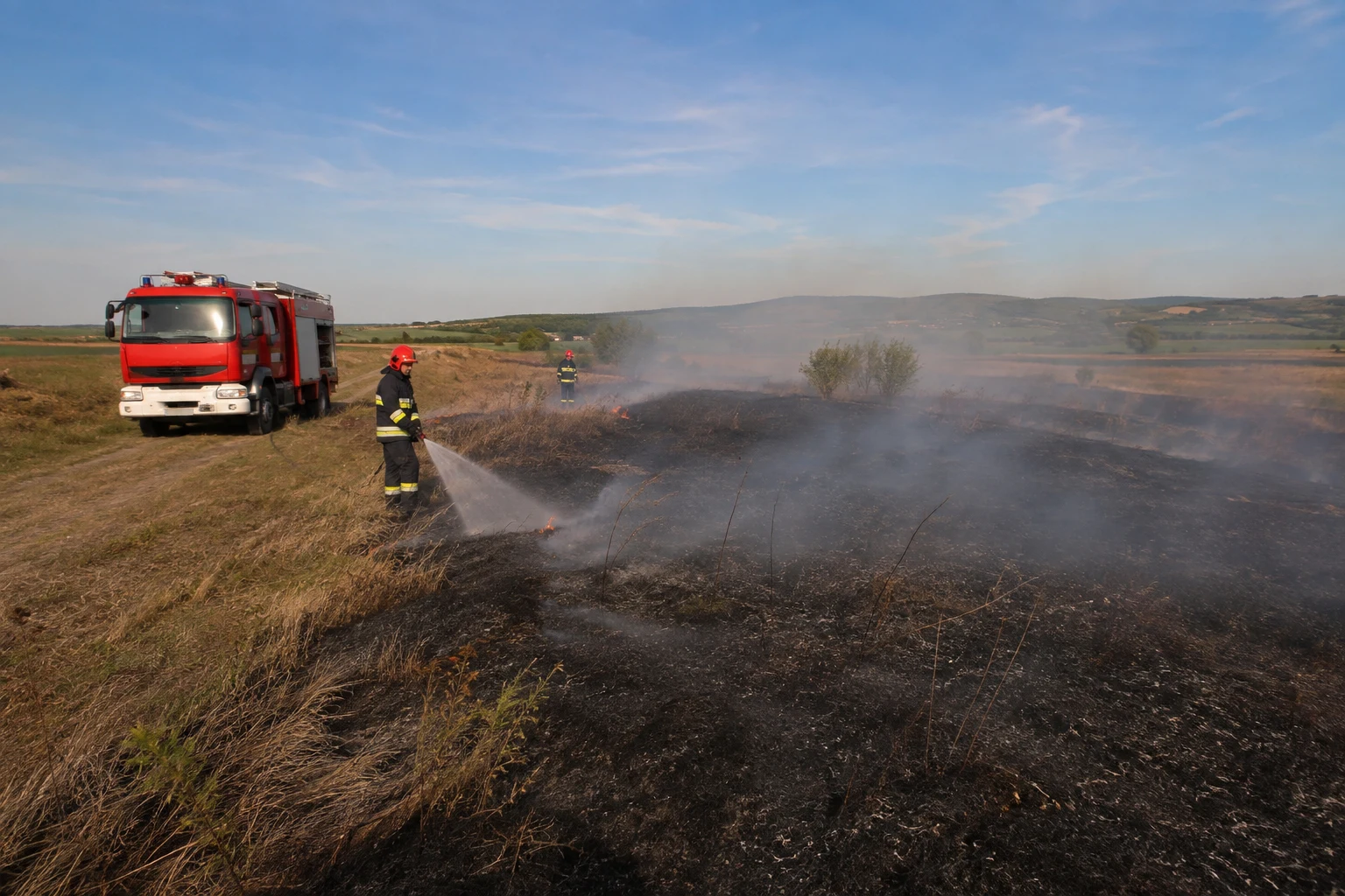Băile Olănești: un incendiu de vegetație încă nelichidat, în bilanțul de 31,5 ha