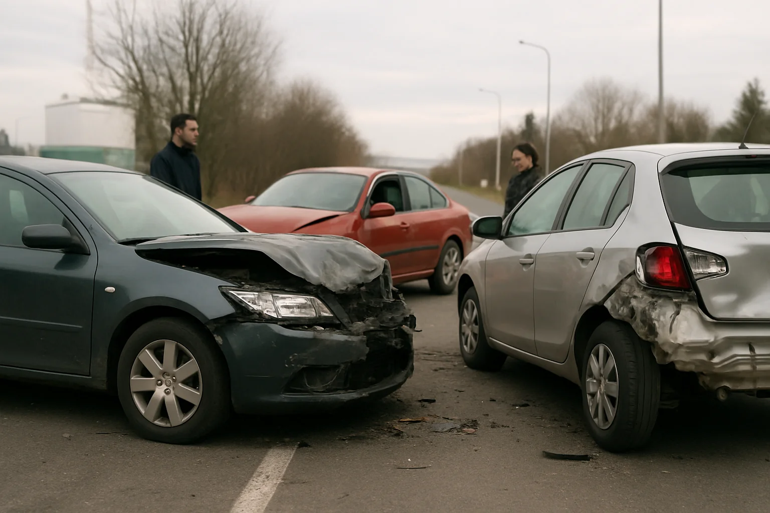 Incident Rutier la Troianu: Trei Vehicule Implicate, O Persoană Rănită Ușor