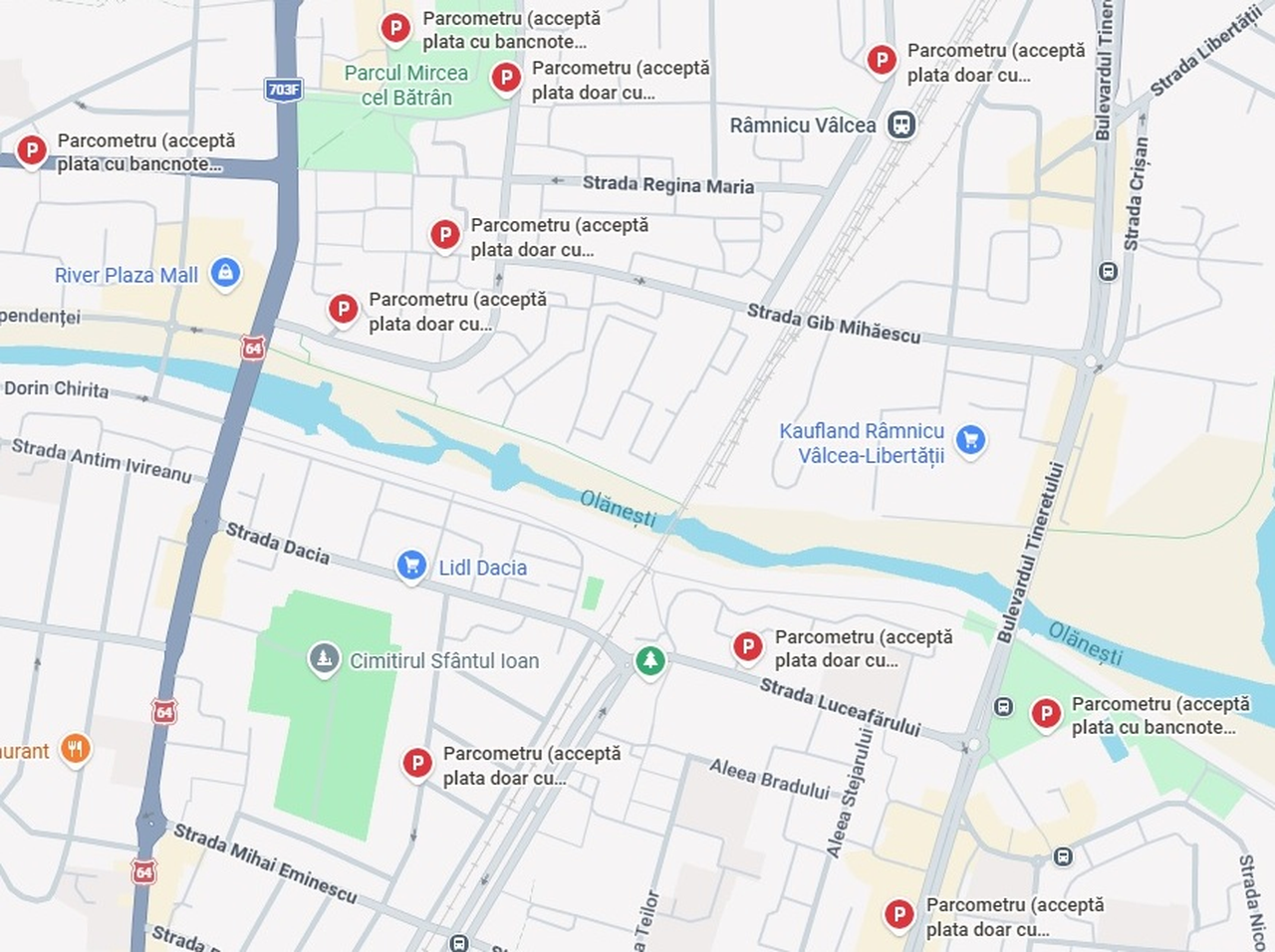 Parcometrele din Râmnicu Vâlcea se adaugă altor zeci de obiective urbane utile disponibile pe Google Maps pentru o cât mai ușoară localizare