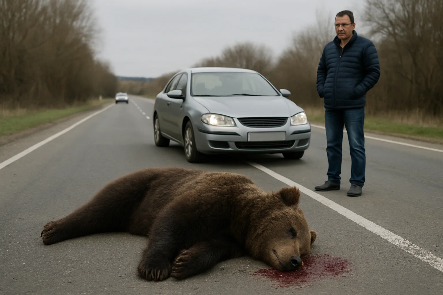 Urs lovit mortal pe DN1, șofer nevătămat
